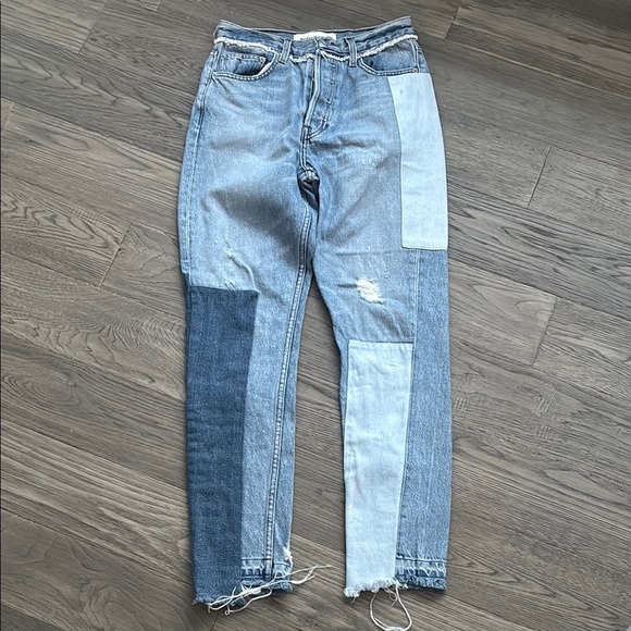 Reformation | Skinny Patch Jeans in Torres Wash Size 26 Light Medium Wash - Picture 3 of 16